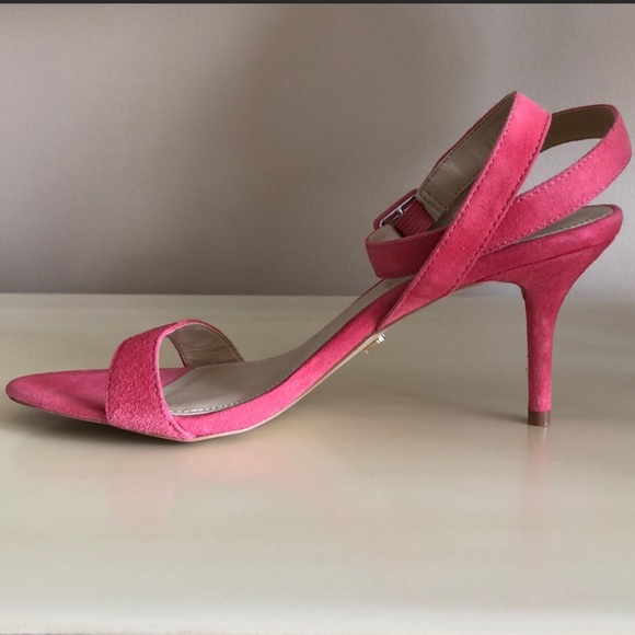 💗NEW💗Pink/Coral Genuine Suede Ankle Wrap Sandals by Victoria’s Secret - Picture 8 of 11